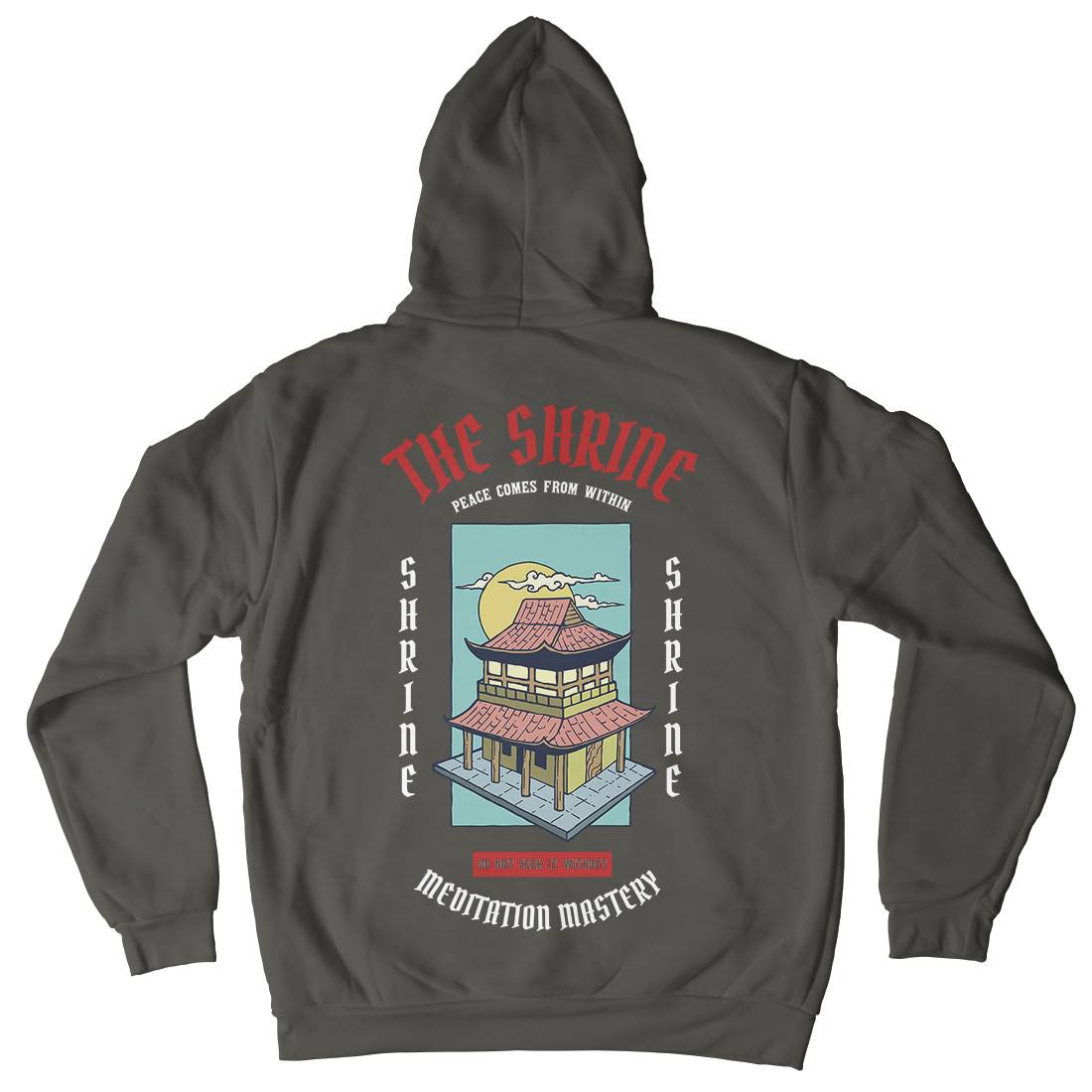 Shrine Mens Hoodie With Pocket Asian C772