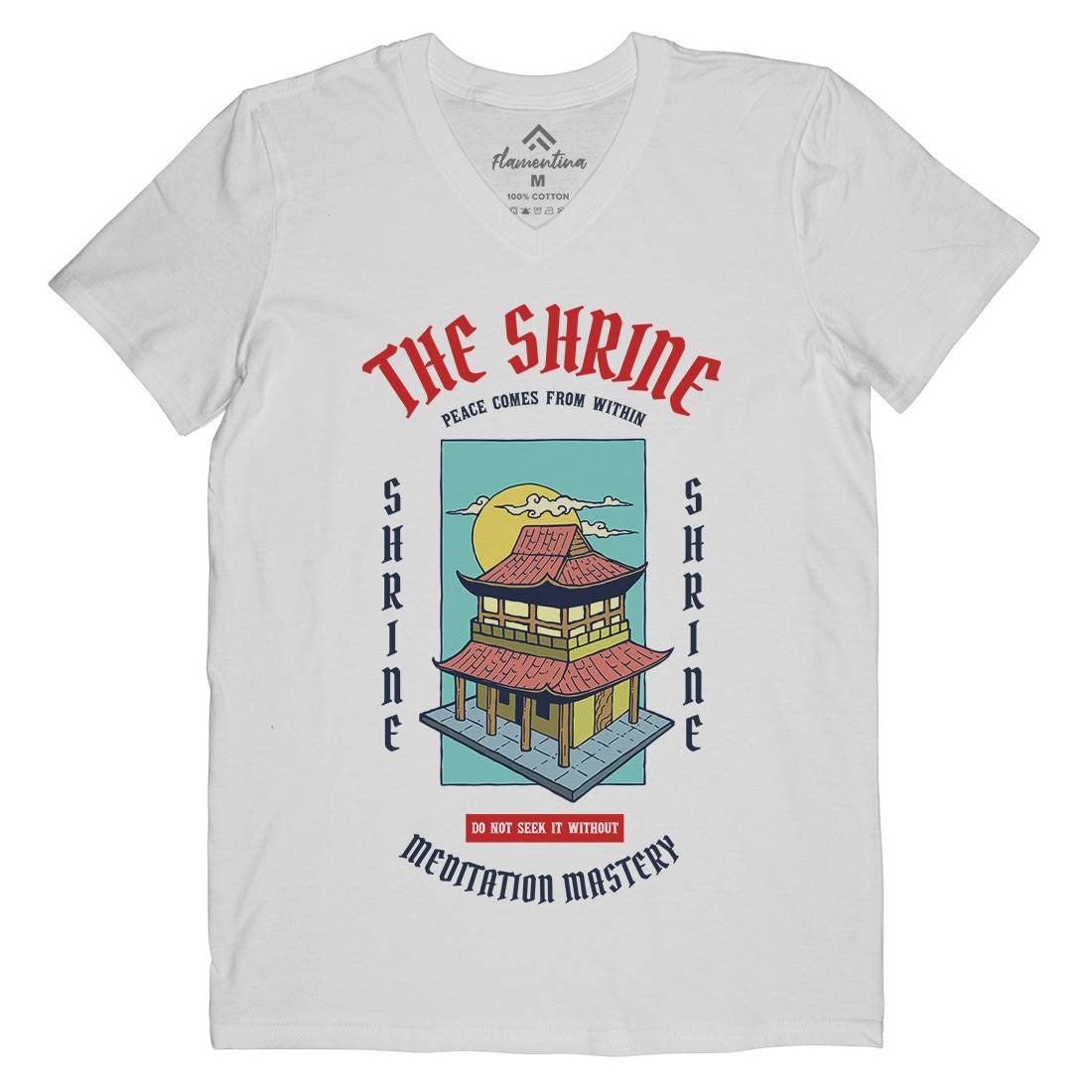 Shrine Mens V-Neck T-Shirt Asian C772