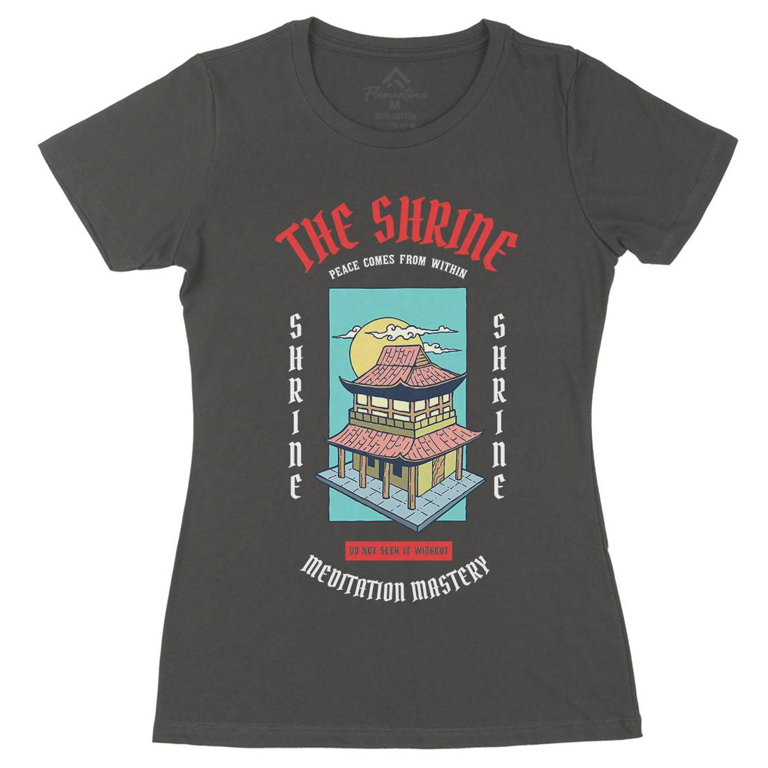 Shrine Womens Organic Crew Neck T-Shirt Asian C772