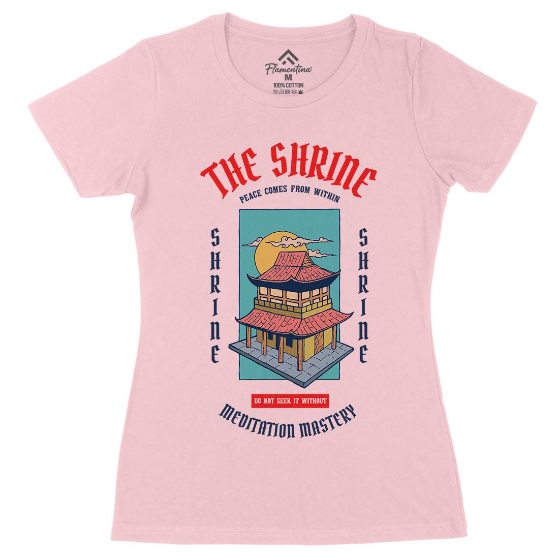 Shrine Womens Organic Crew Neck T-Shirt Asian C772