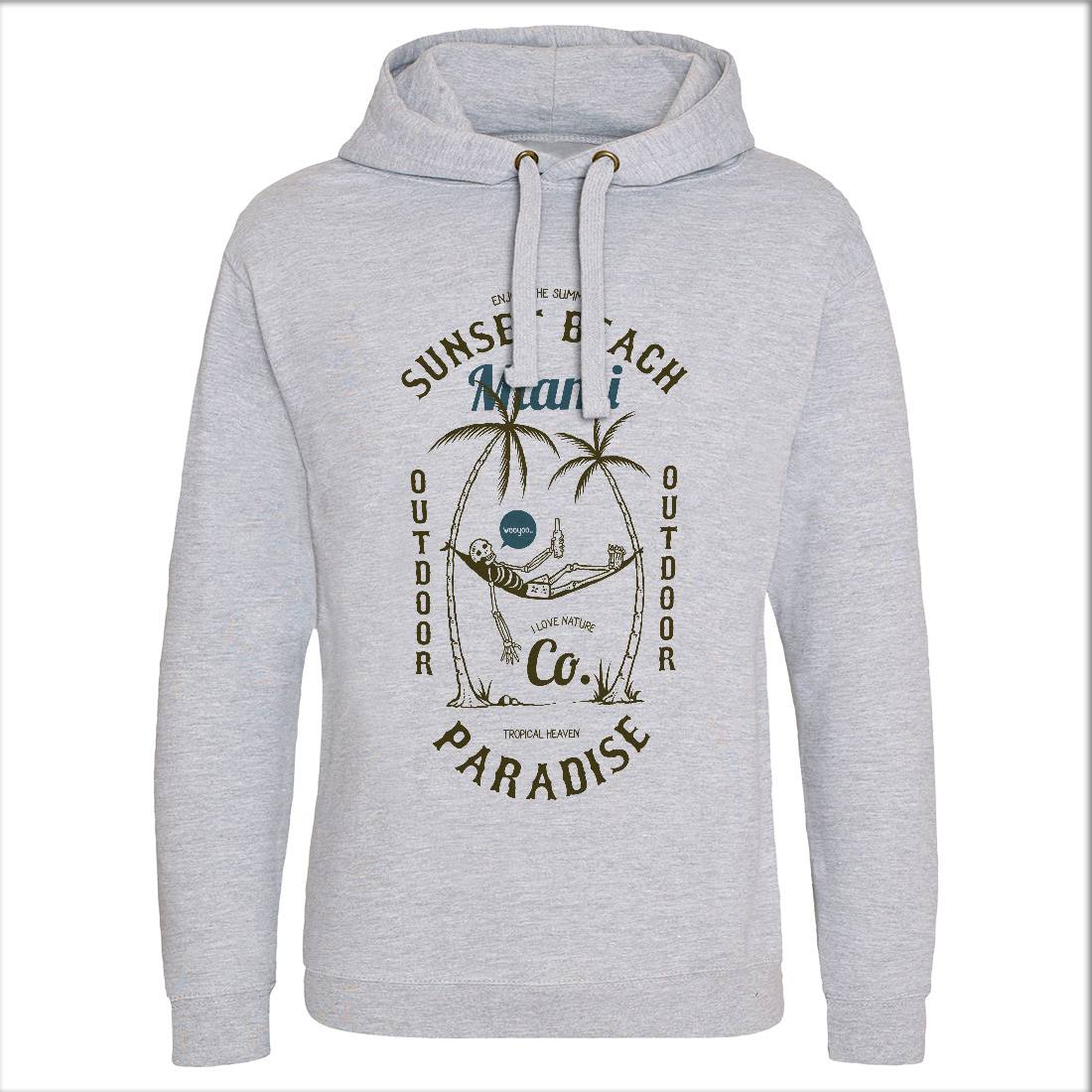 Skull Beach Mens Hoodie Without Pocket Nature C773