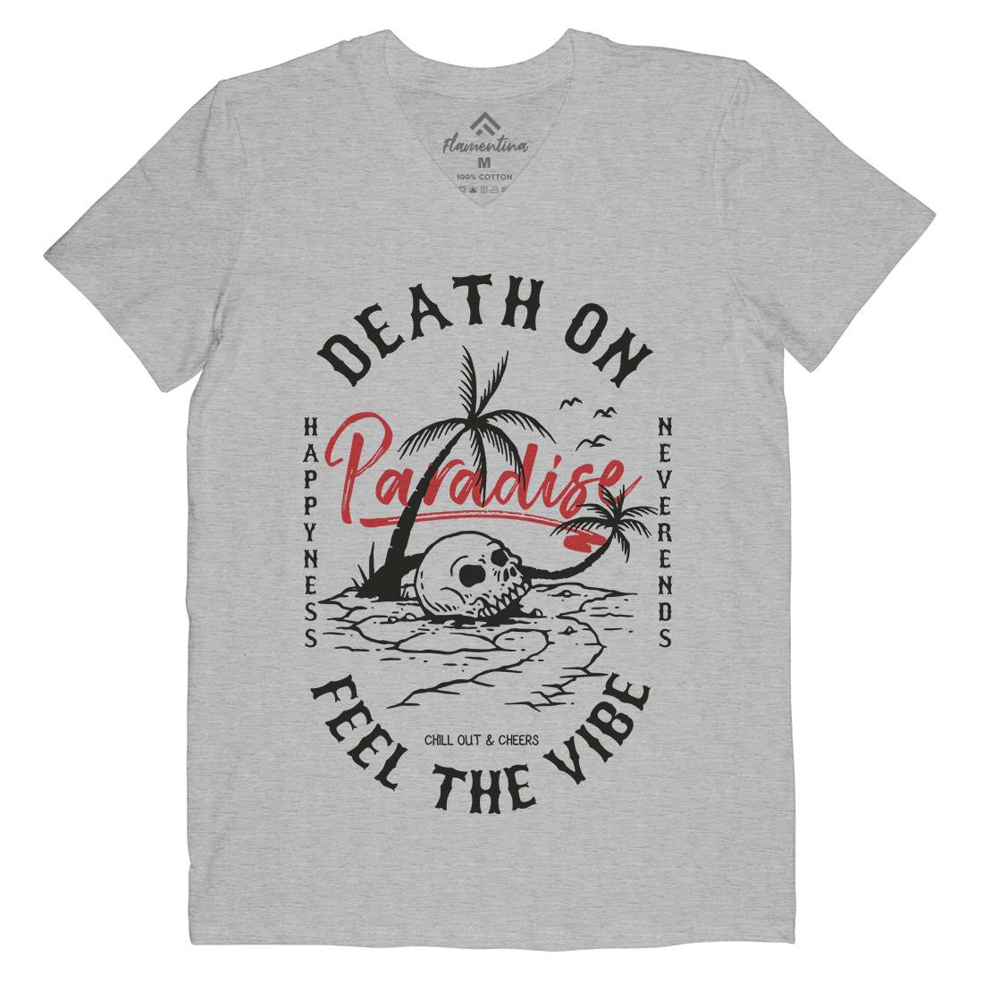 Skull Island Mens Organic V-Neck T-Shirt Nature C775