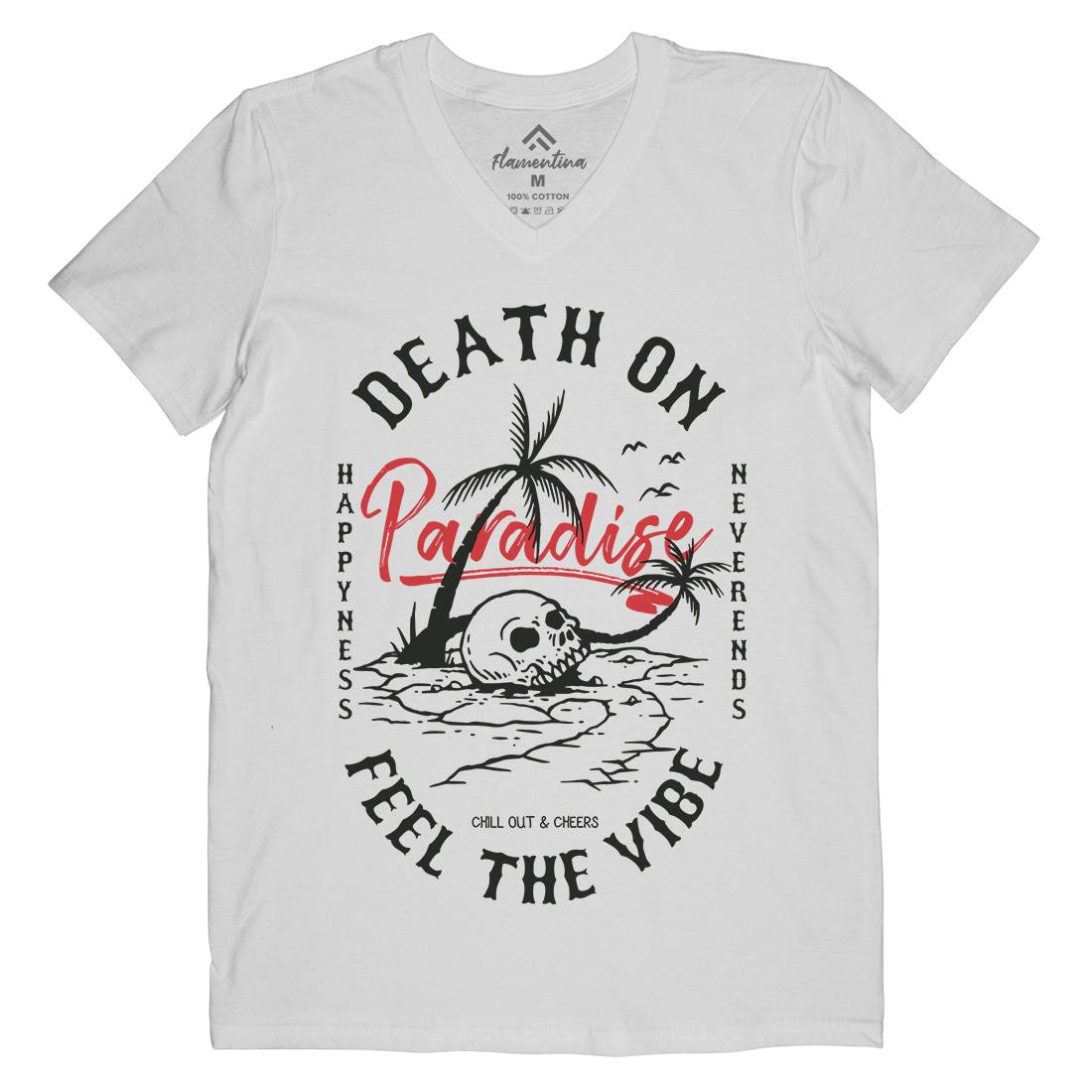Skull Island Mens Organic V-Neck T-Shirt Nature C775