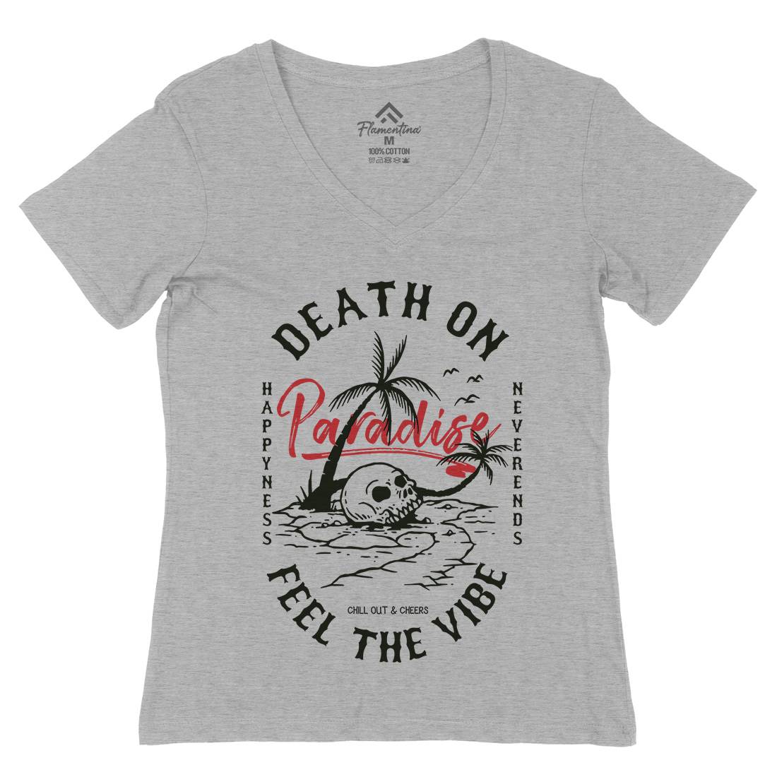 Skull Island Womens Organic V-Neck T-Shirt Nature C775