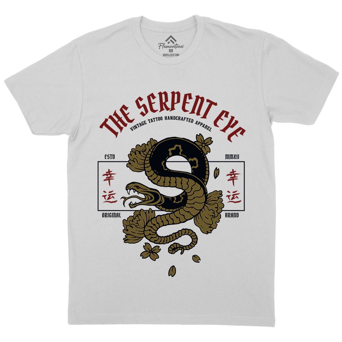 Snake Mens Crew Neck T-Shirt Asian C778