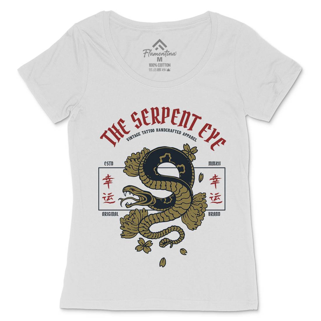 Snake Womens Scoop Neck T-Shirt Asian C778