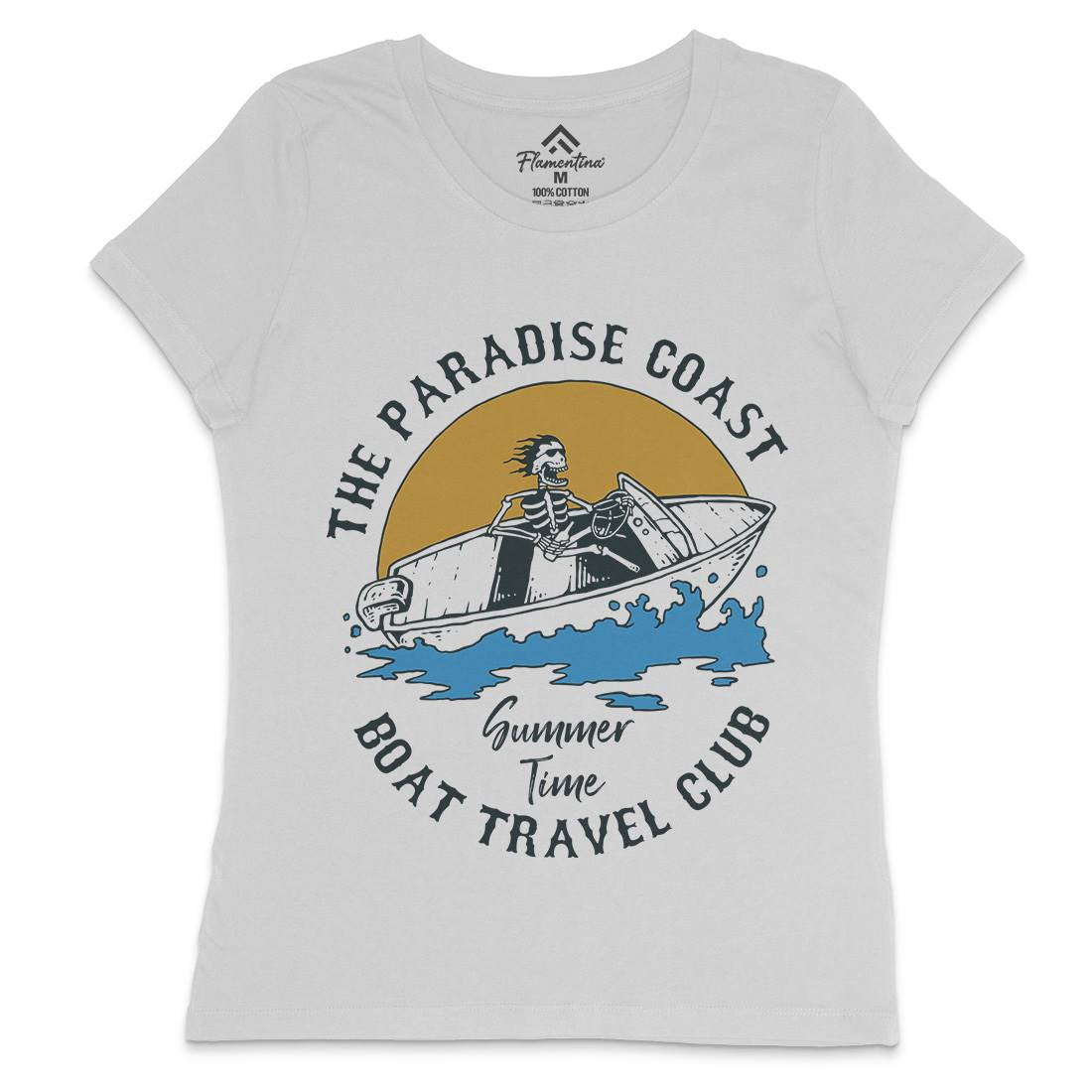 Speed Boat Womens Crew Neck T-Shirt Holiday C779