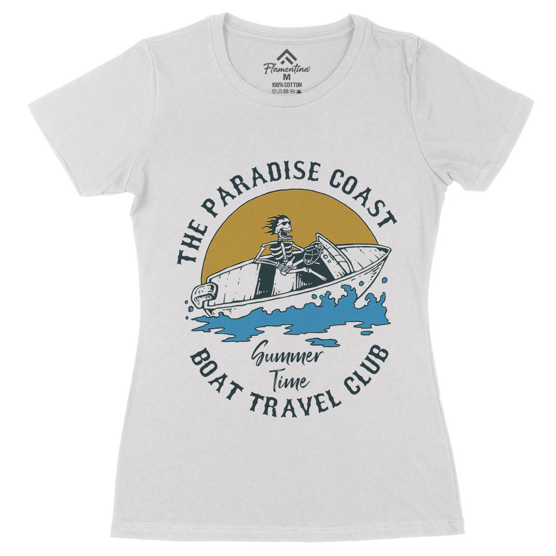 Speed Boat Womens Organic Crew Neck T-Shirt Holiday C779