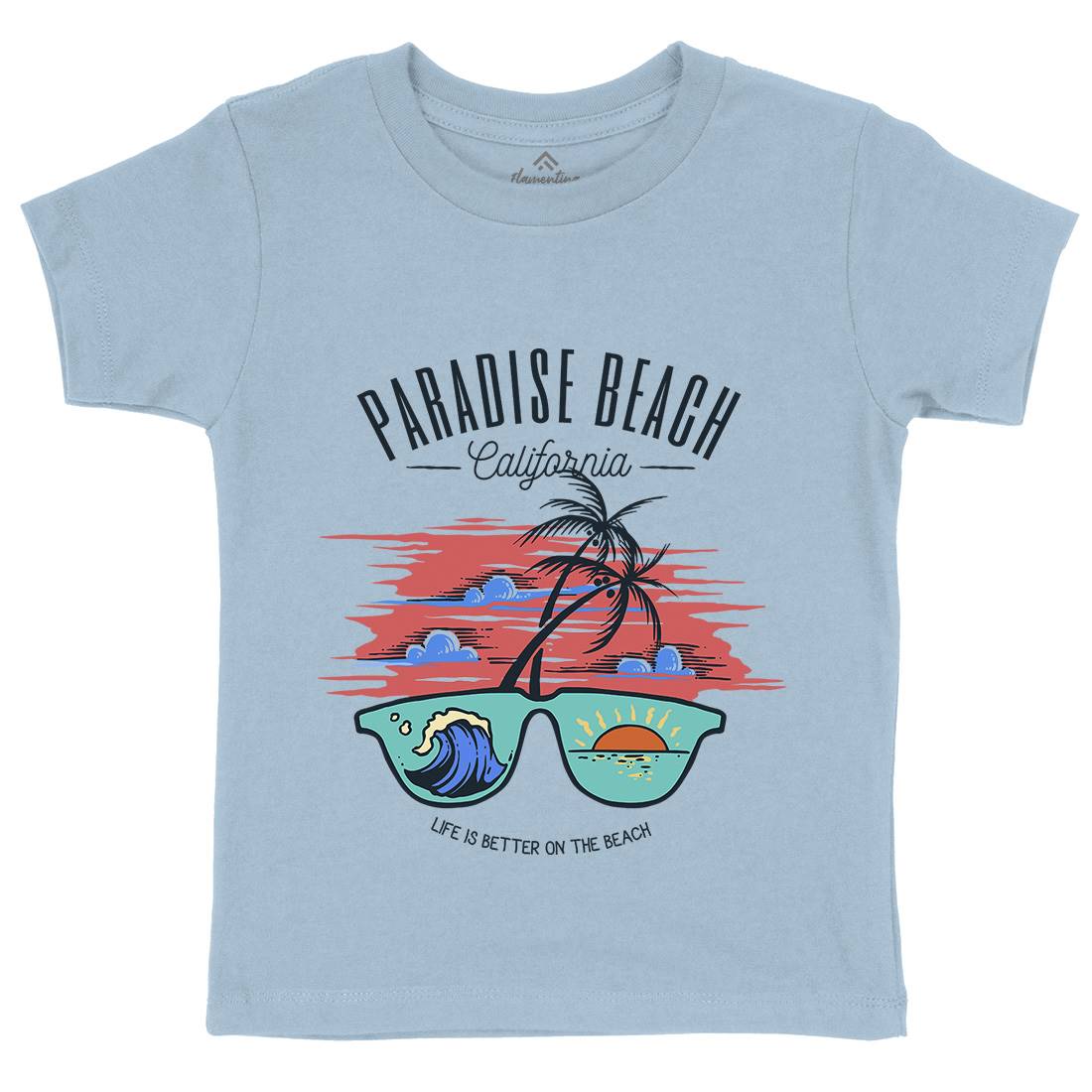 Sunglass Beach Kids Crew Neck T-Shirt Holiday C780