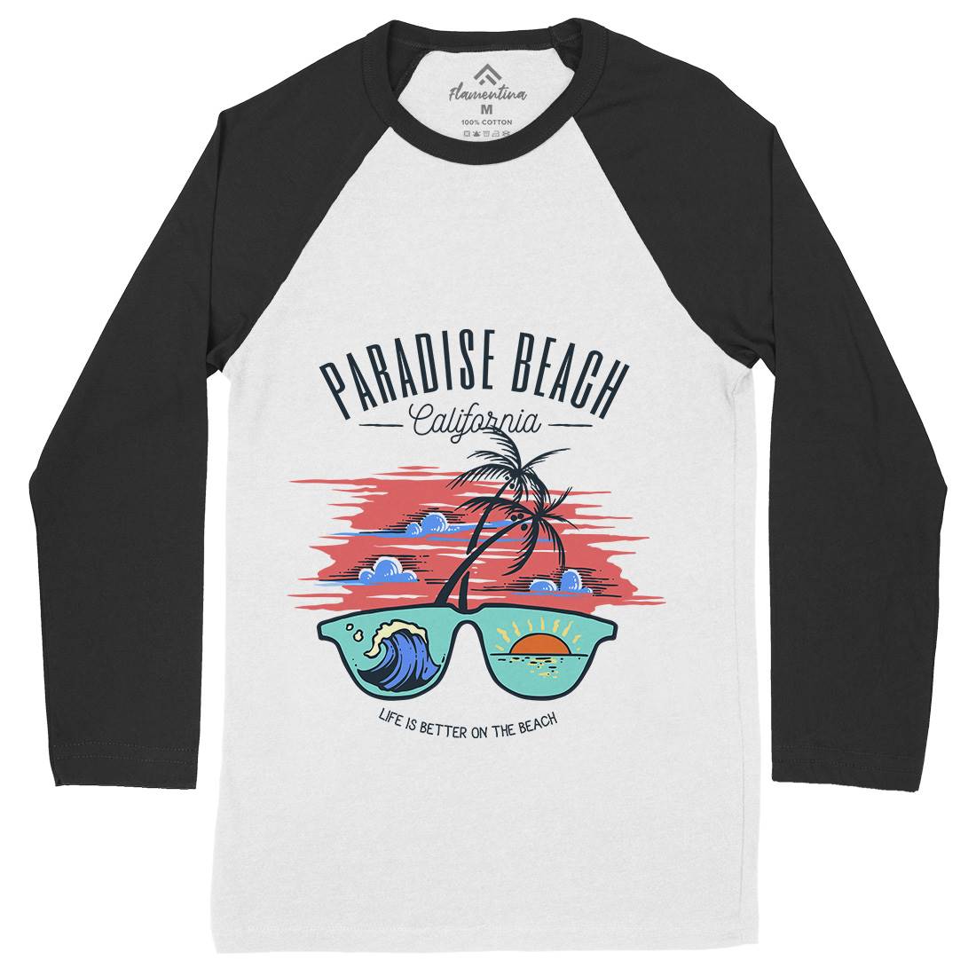 Sunglass Beach Mens Long Sleeve Baseball T-Shirt Holiday C780
