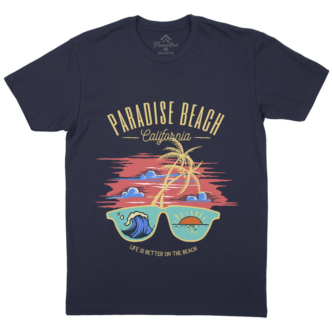 Sunglass Beach Mens Organic Crew Neck T-Shirt Holiday C780