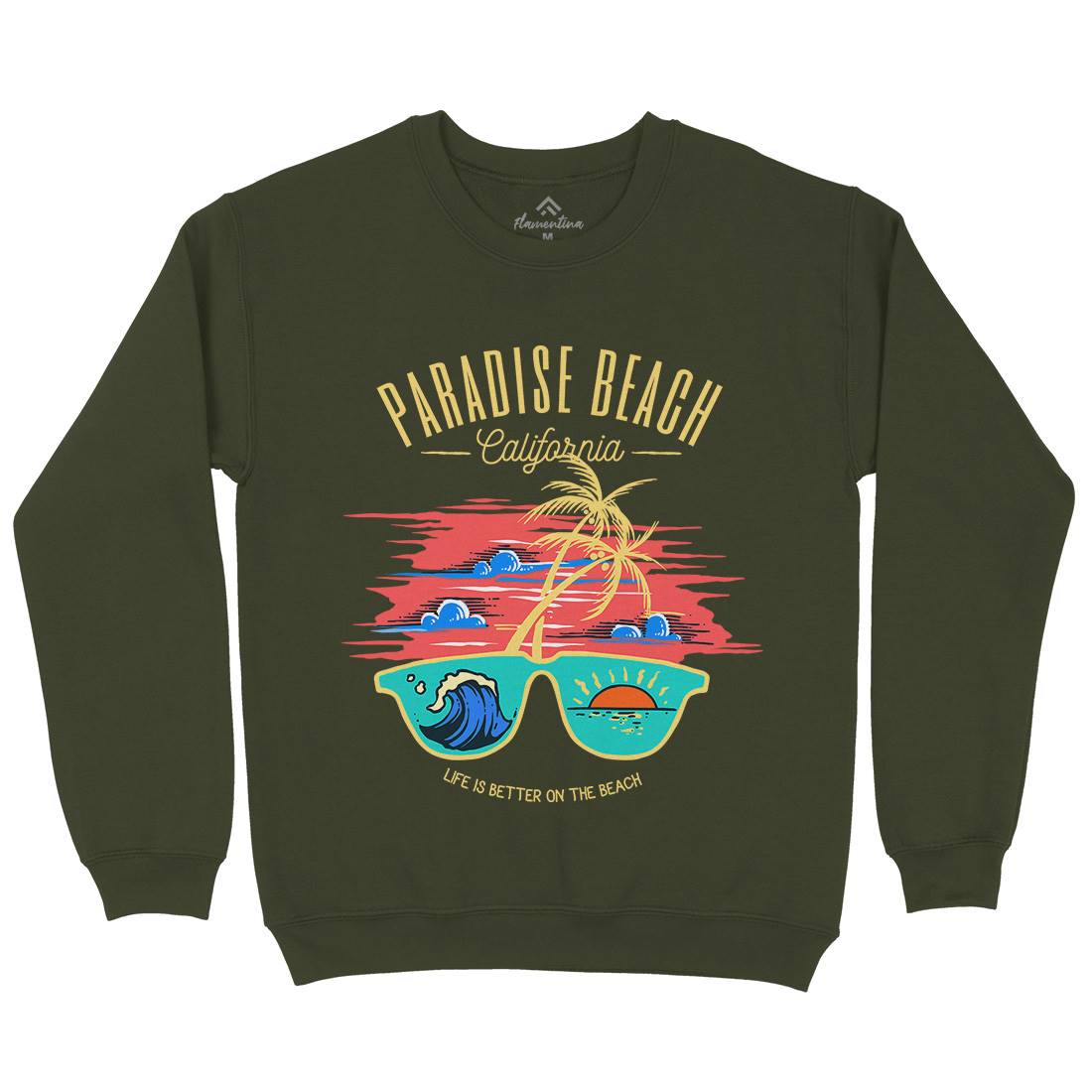 Sunglass Beach Mens Crew Neck Sweatshirt Holiday C780