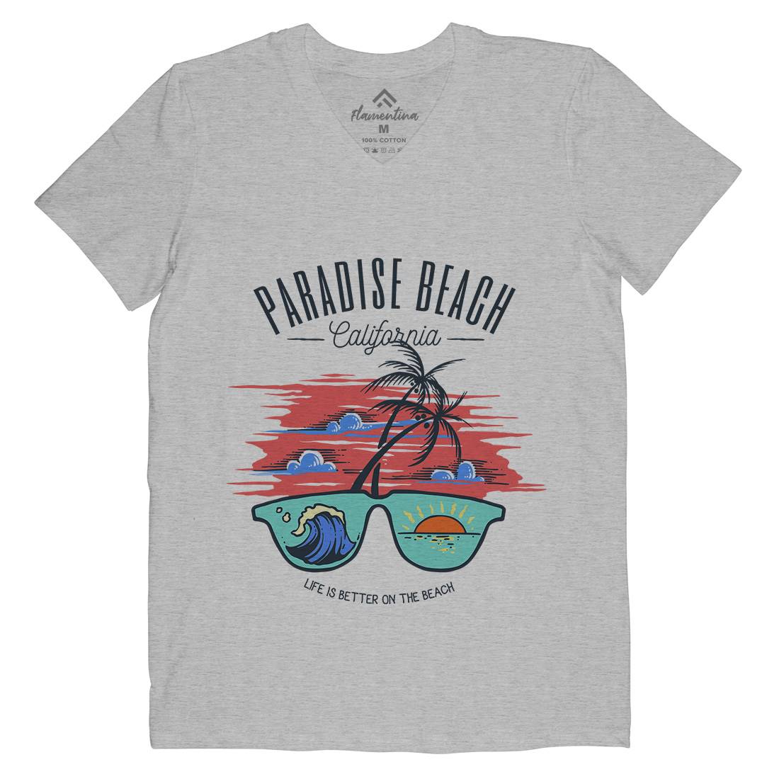 Sunglass Beach Mens V-Neck T-Shirt Holiday C780