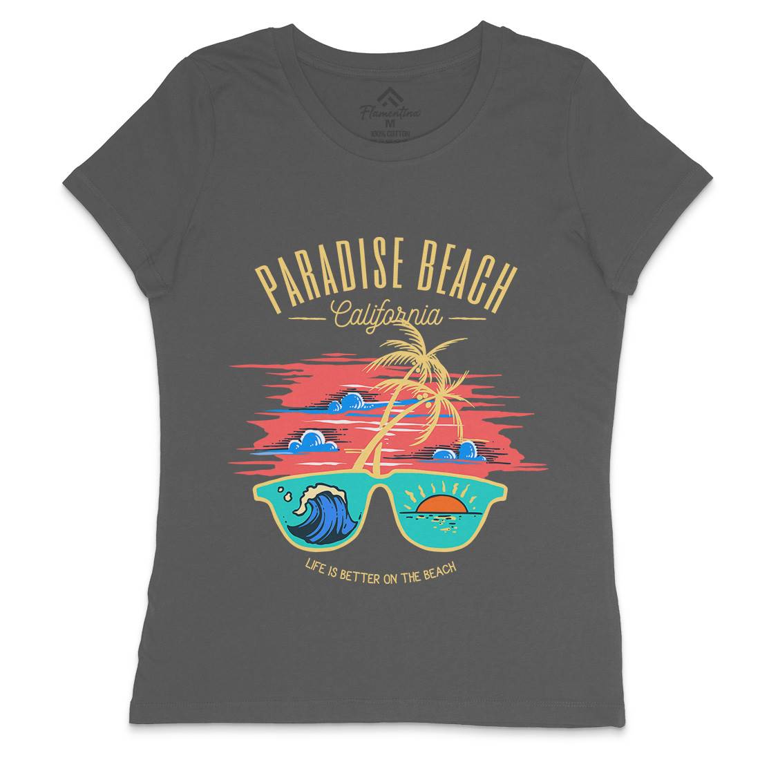 Sunglass Beach Womens Crew Neck T-Shirt Holiday C780