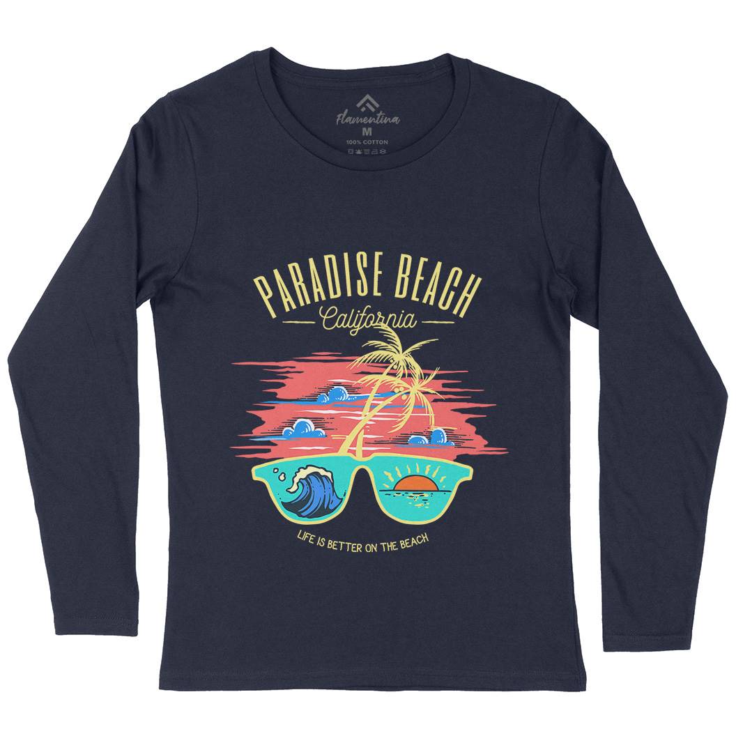 Sunglass Beach Womens Long Sleeve T-Shirt Holiday C780