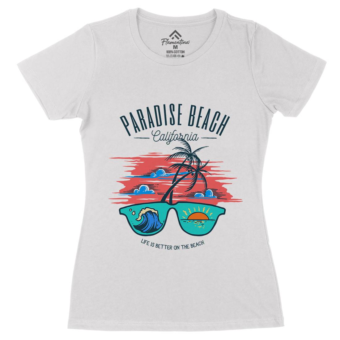 Sunglass Beach Womens Organic Crew Neck T-Shirt Holiday C780