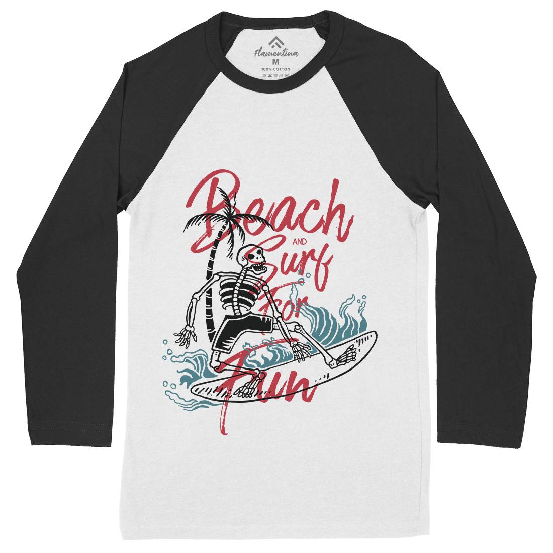Or Die Mens Long Sleeve Baseball T-Shirt Surf C782