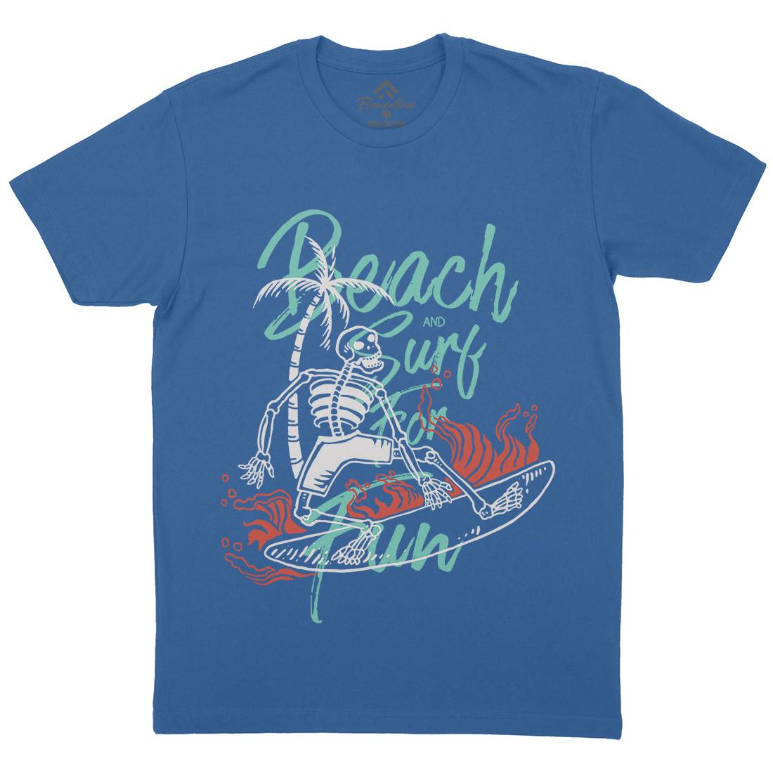 Or Die Mens Organic Crew Neck T-Shirt Surf C782
