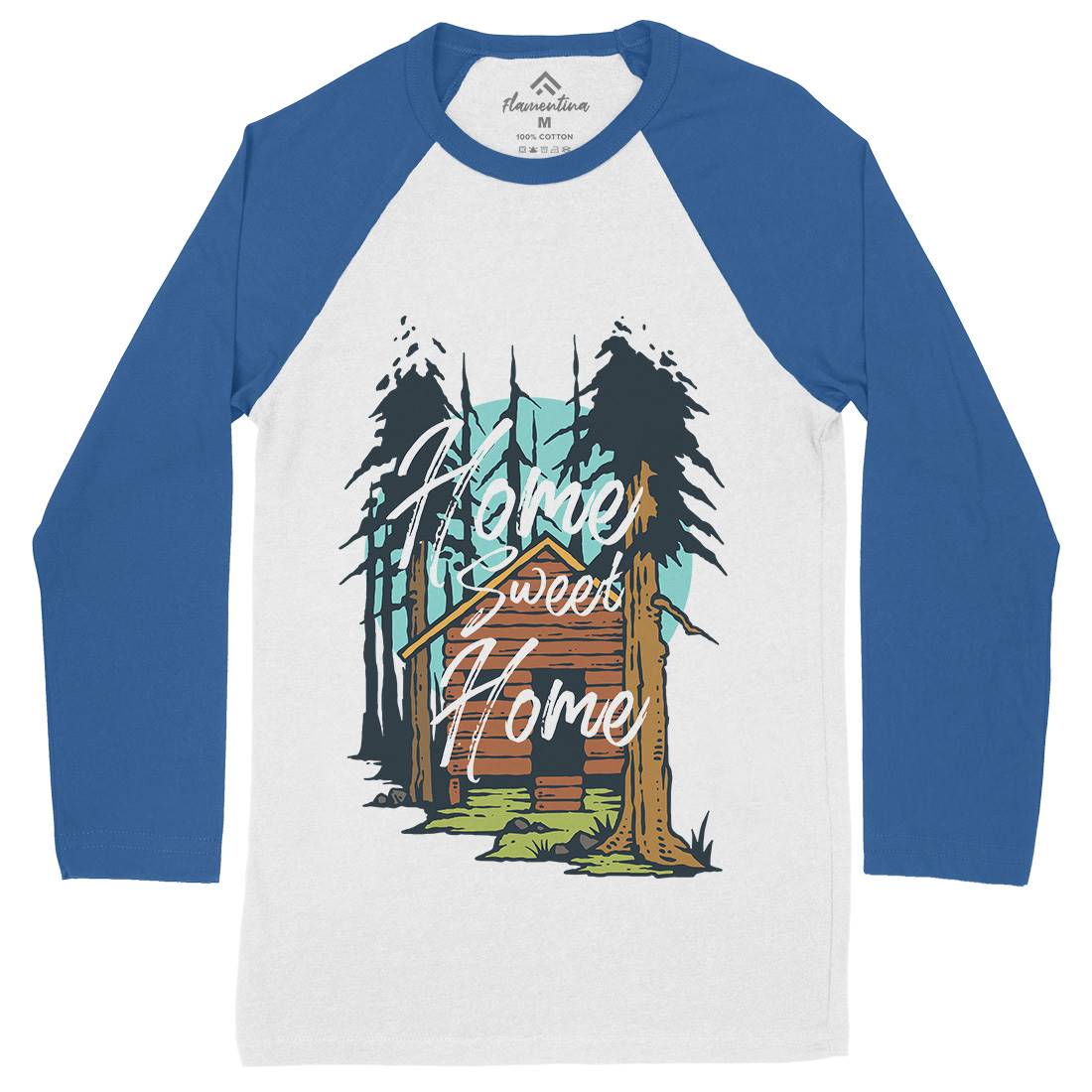 The Cabin Mens Long Sleeve Baseball T-Shirt Nature C785