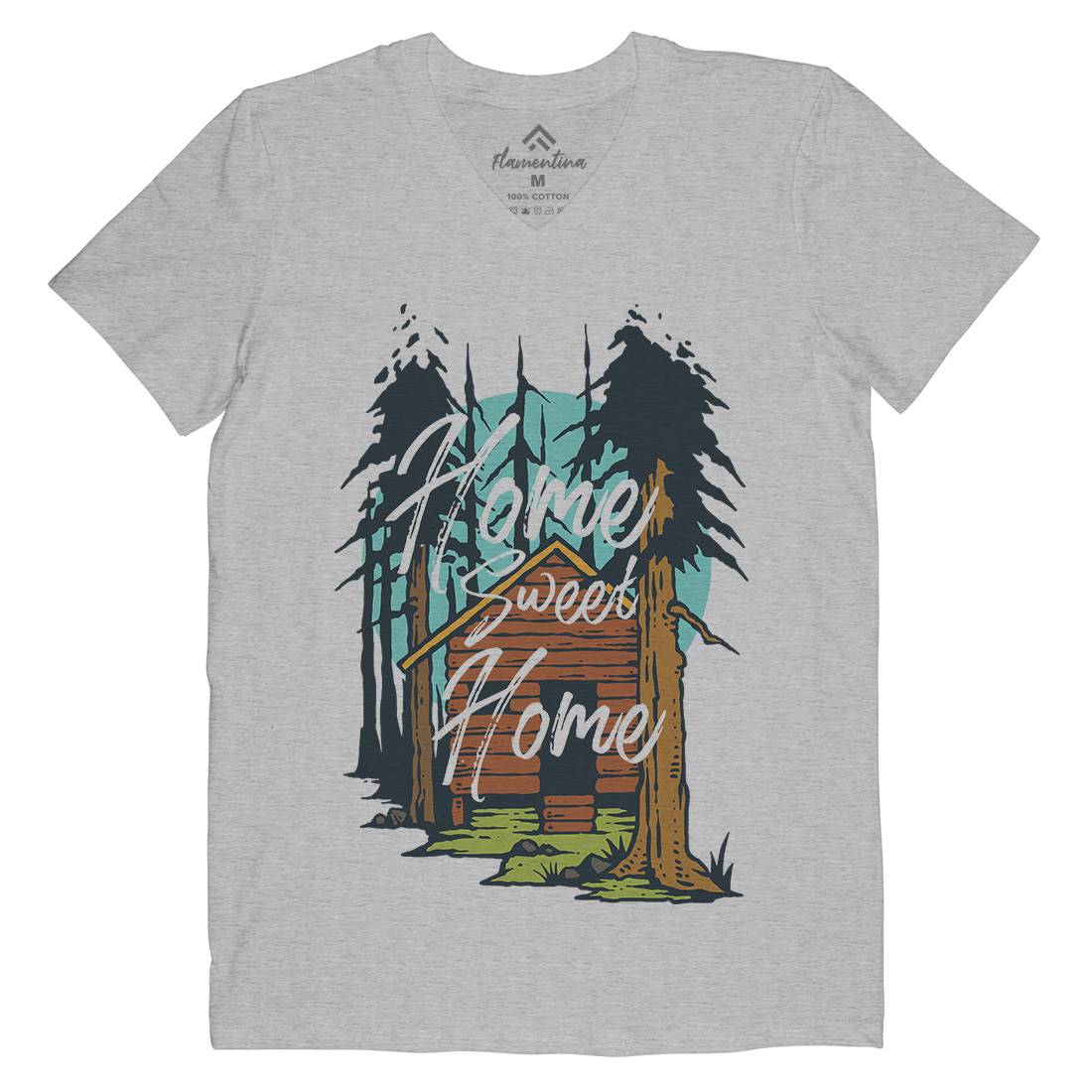 The Cabin Mens V-Neck T-Shirt Nature C785