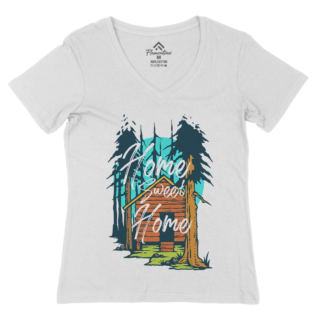 The Cabin Womens Organic V-Neck T-Shirt Nature C785