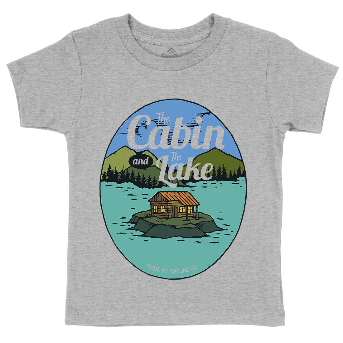 The Cabin And The Lake Kids Crew Neck T-Shirt Nature C786