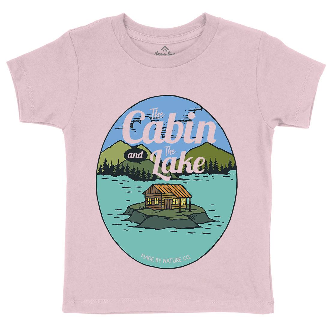 The Cabin And The Lake Kids Crew Neck T-Shirt Nature C786