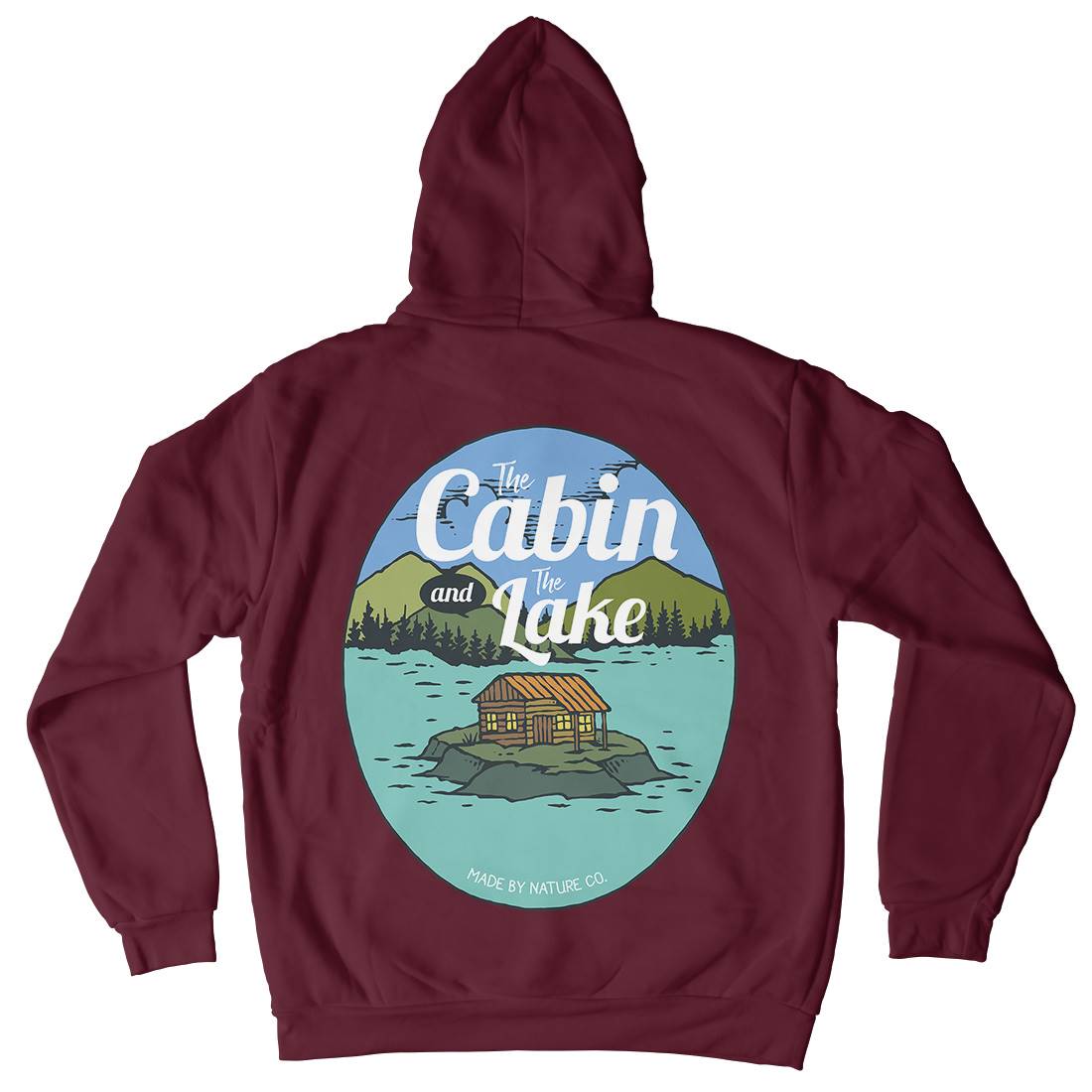 The Cabin And The Lake Mens Hoodie With Pocket Nature C786