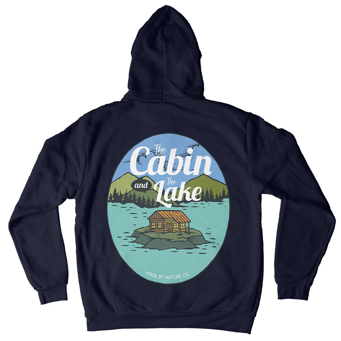 The Cabin And The Lake Mens Hoodie With Pocket Nature C786