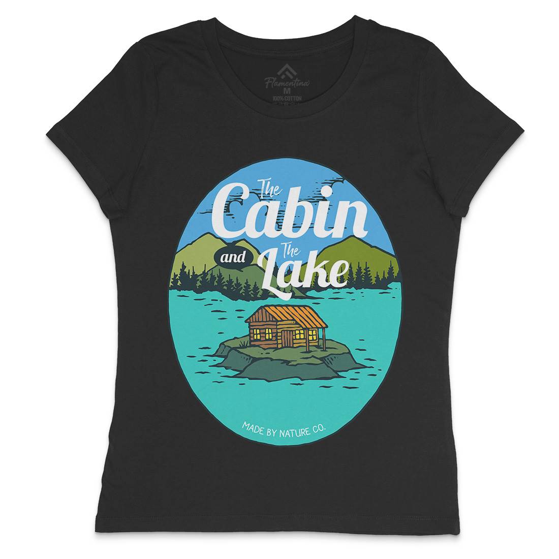 The Cabin And The Lake Womens Crew Neck T-Shirt Nature C786
