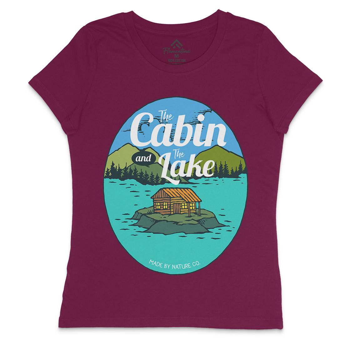 The Cabin And The Lake Womens Crew Neck T-Shirt Nature C786