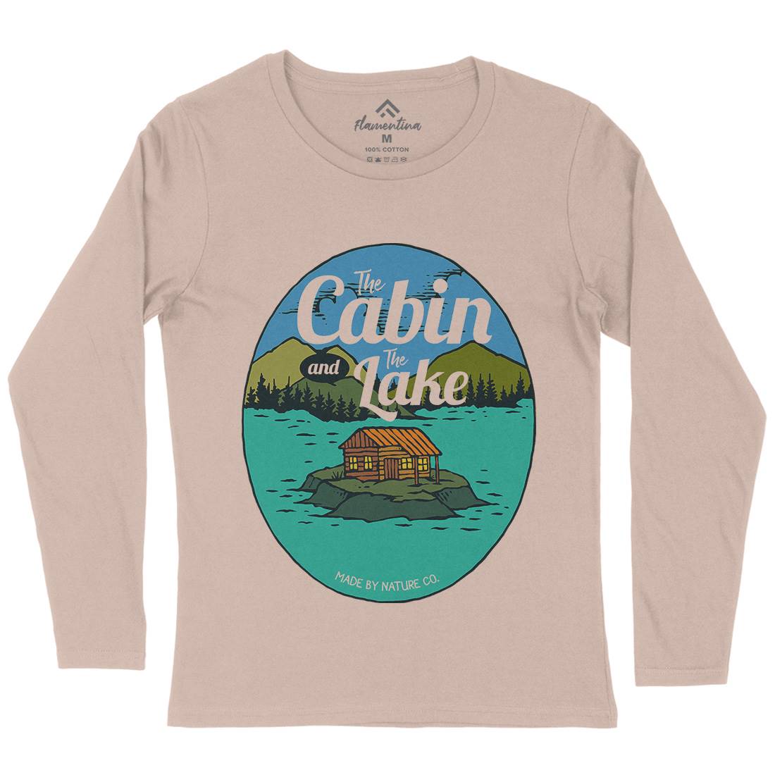 The Cabin And The Lake Womens Long Sleeve T-Shirt Nature C786