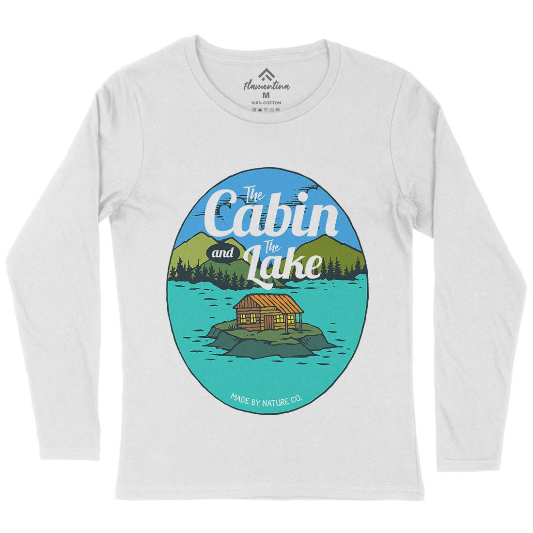 The Cabin And The Lake Womens Long Sleeve T-Shirt Nature C786