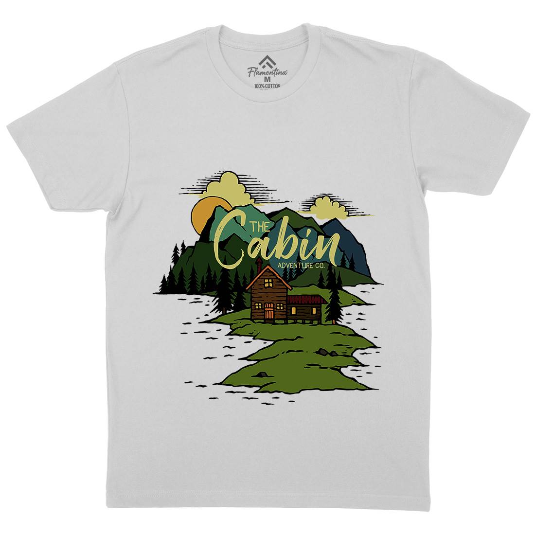 The Cabin On Lake Mens Crew Neck T-Shirt Nature C787