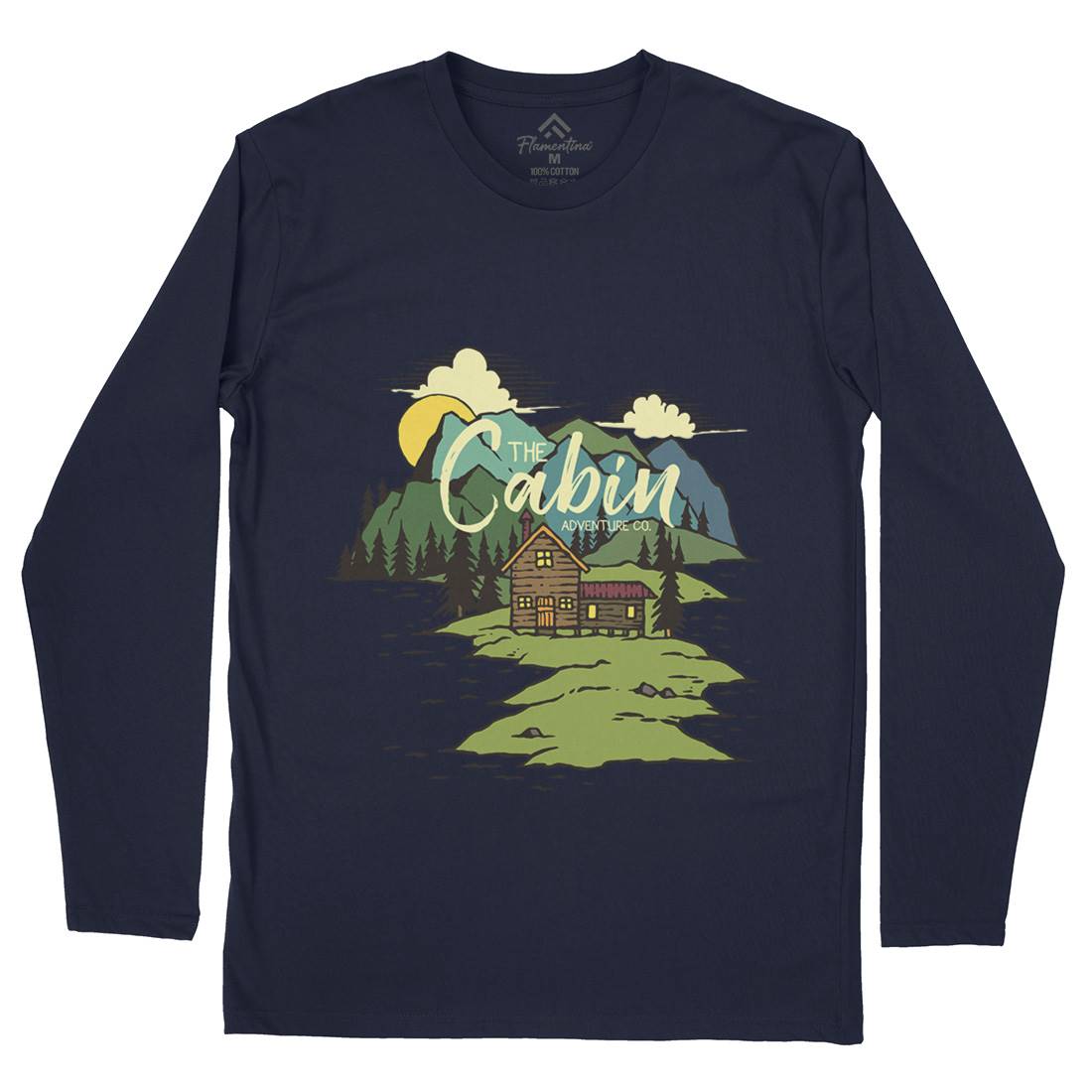 The Cabin On Lake Mens Long Sleeve T-Shirt Nature C787