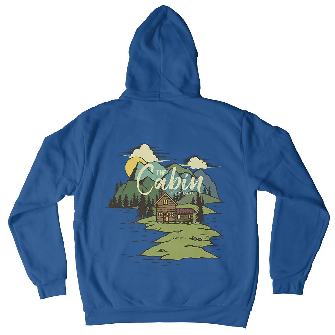 The Cabin On Lake Mens Hoodie With Pocket Nature C787
