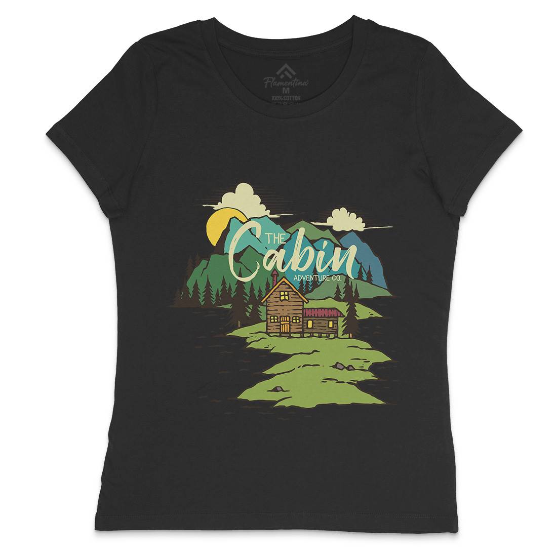 The Cabin On Lake Womens Crew Neck T-Shirt Nature C787