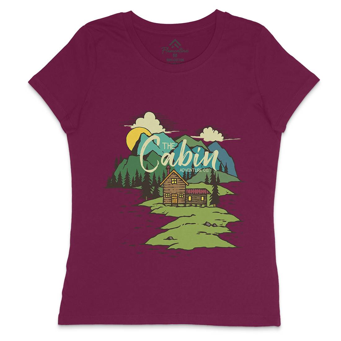 The Cabin On Lake Womens Crew Neck T-Shirt Nature C787