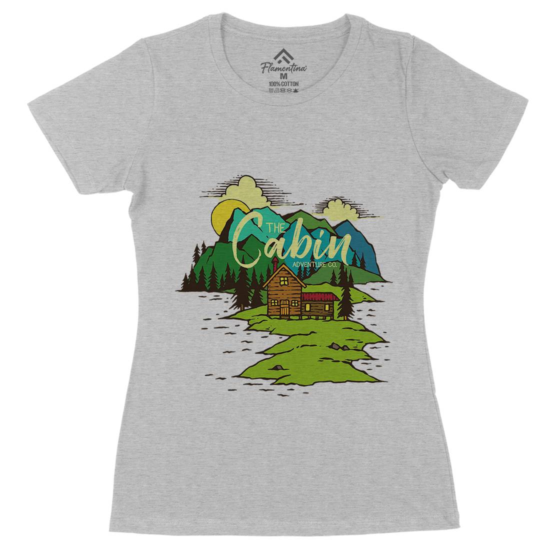 The Cabin On Lake Womens Organic Crew Neck T-Shirt Nature C787
