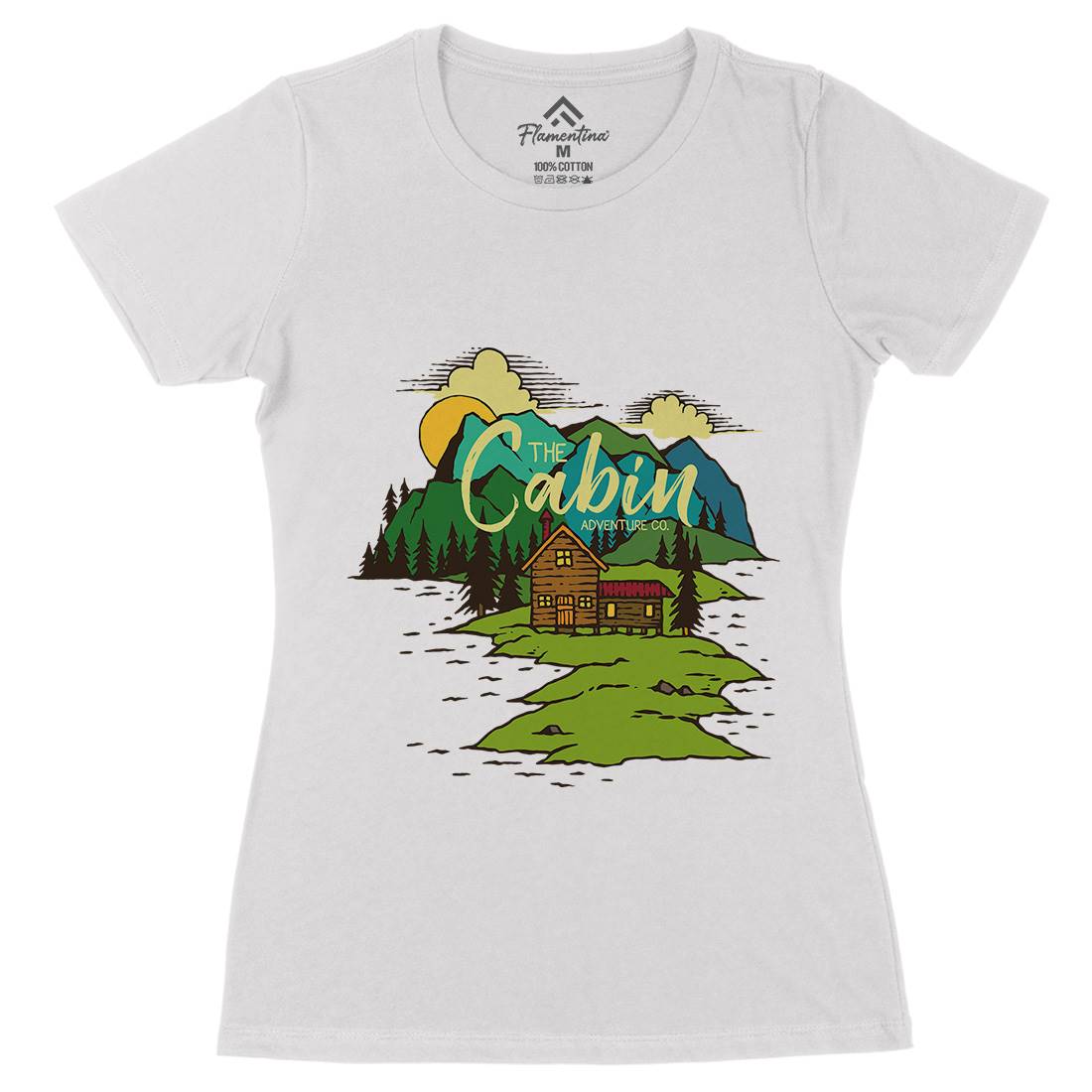 The Cabin On Lake Womens Organic Crew Neck T-Shirt Nature C787