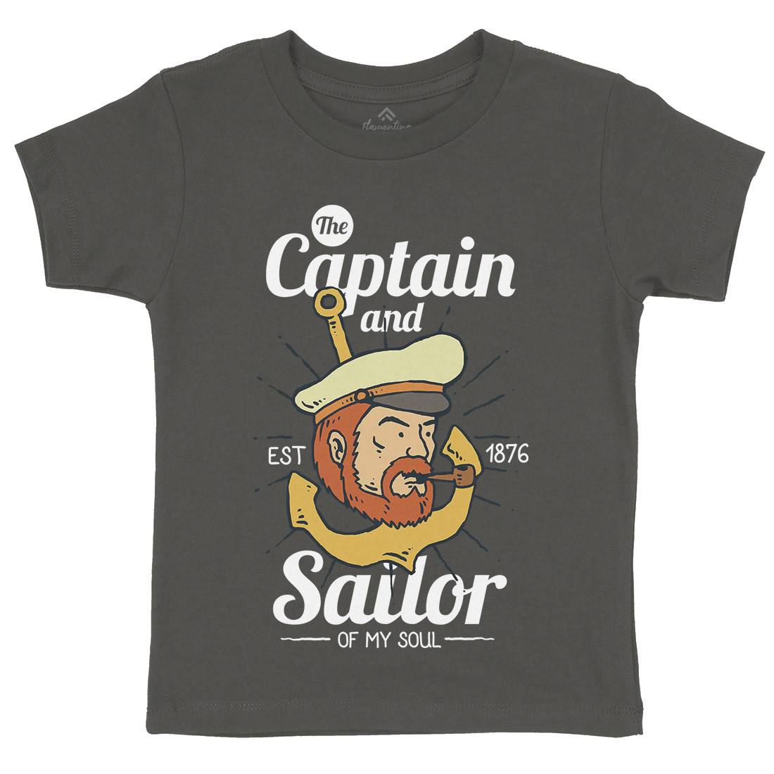 Captain And Sailor Kids Crew Neck T-Shirt Navy C788