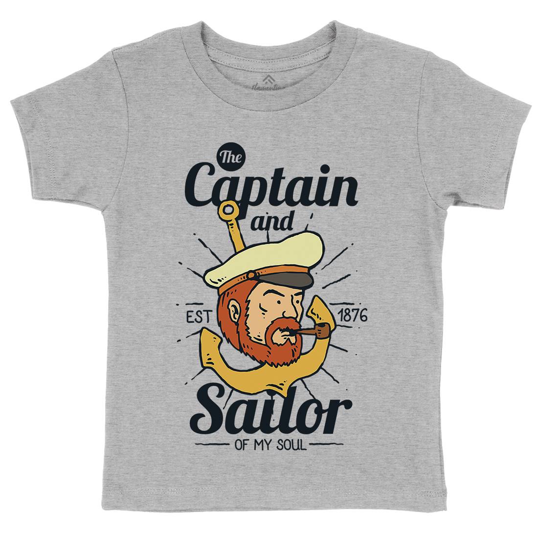 Captain And Sailor Kids Crew Neck T-Shirt Navy C788