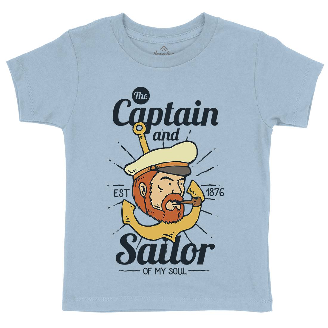 Captain And Sailor Kids Organic Crew Neck T-Shirt Navy C788