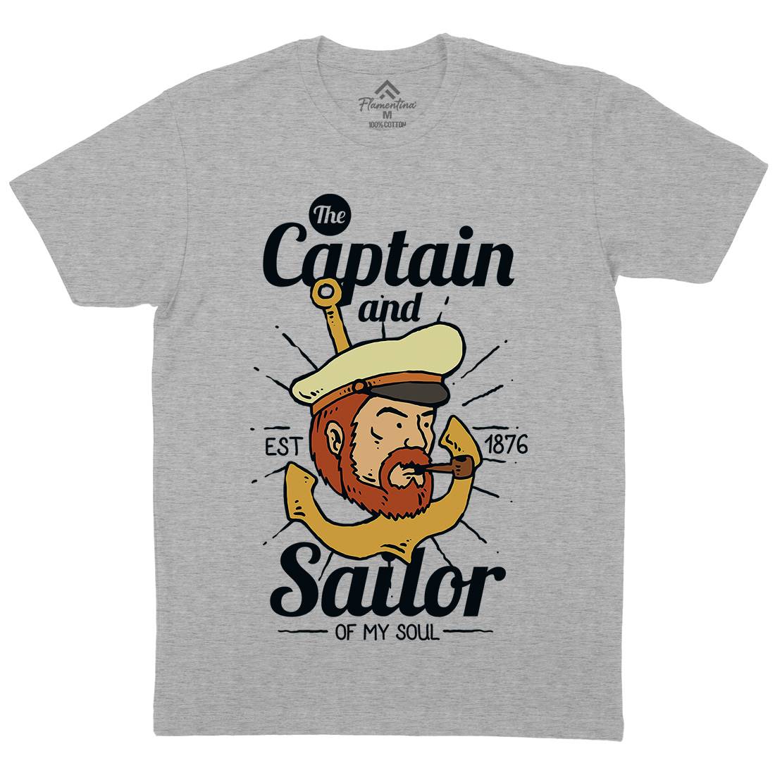 Captain And Sailor Mens Organic Crew Neck T-Shirt Navy C788