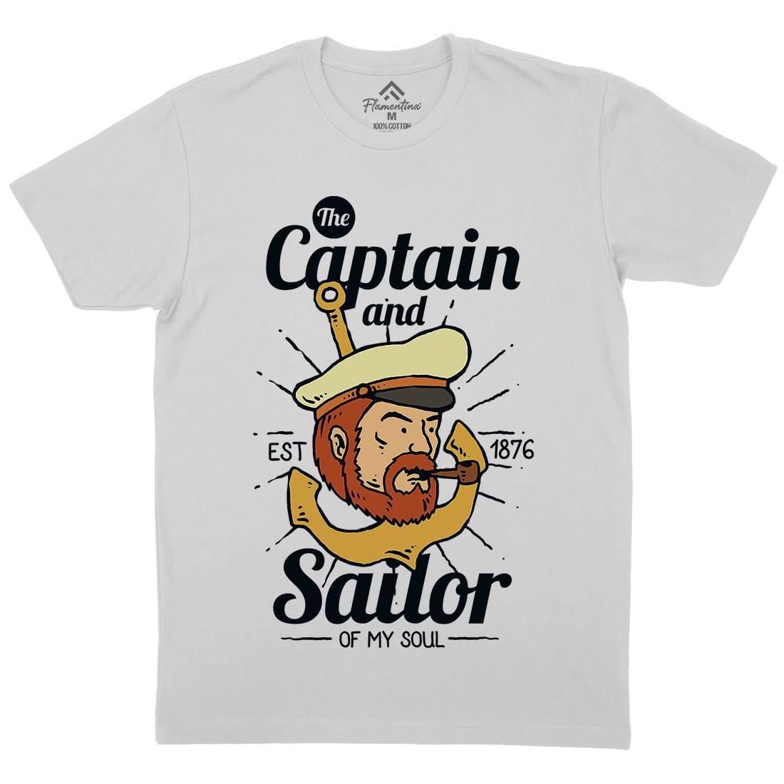 Captain And Sailor Mens Crew Neck T-Shirt Navy C788
