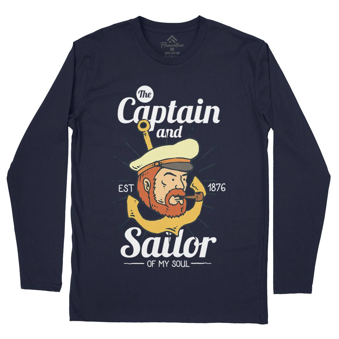 Captain And Sailor Mens Long Sleeve T-Shirt Navy C788