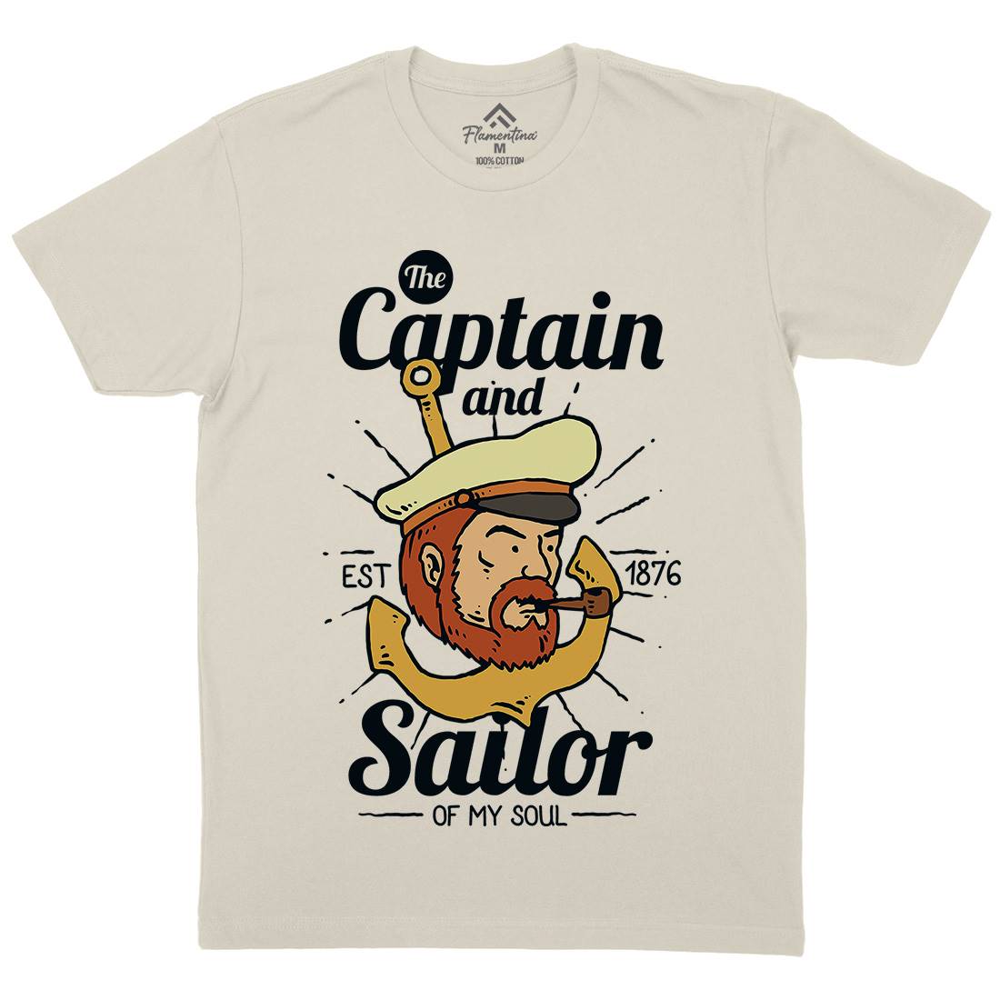 Captain And Sailor Mens Organic Crew Neck T-Shirt Navy C788