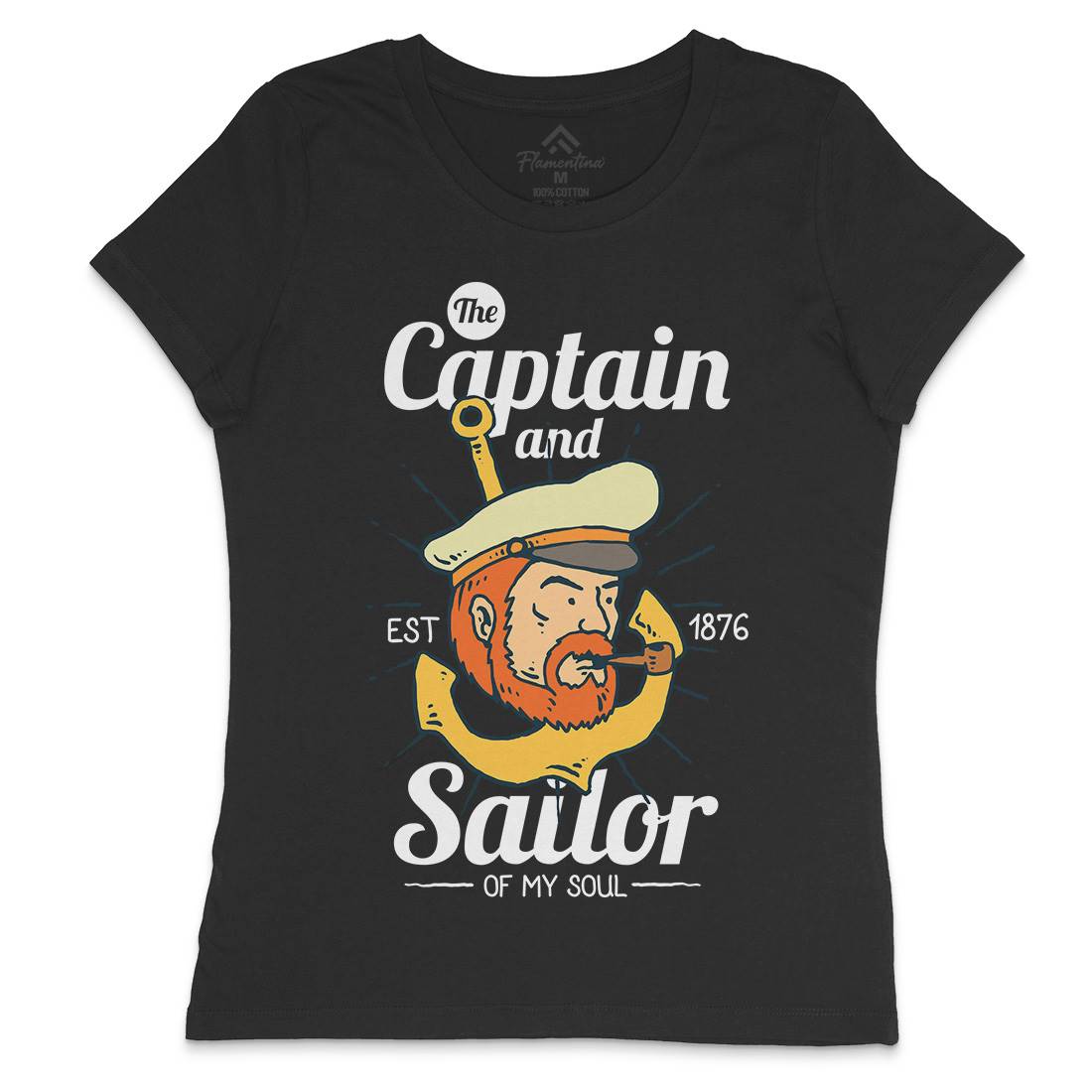 Captain And Sailor Womens Crew Neck T-Shirt Navy C788