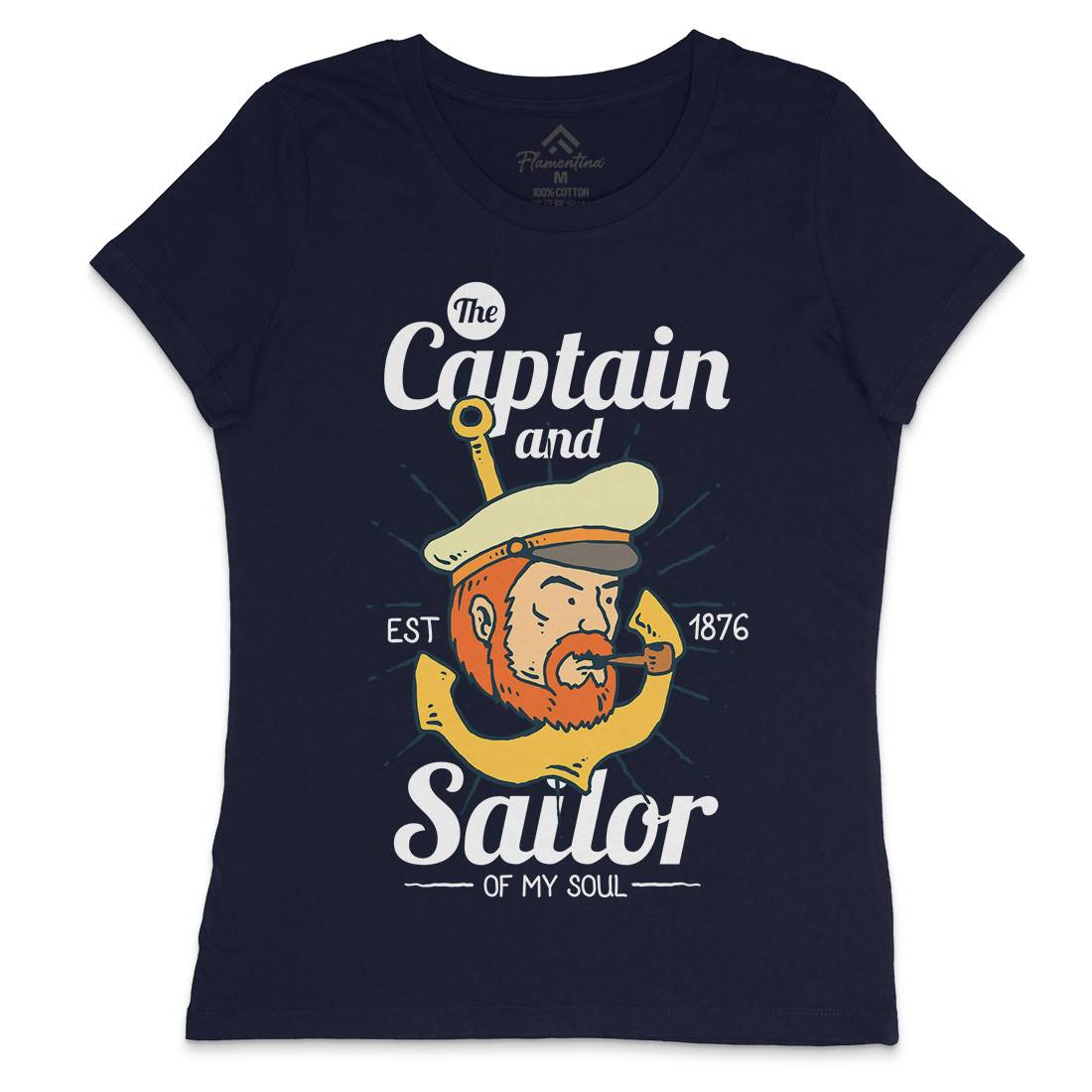 Captain And Sailor Womens Crew Neck T-Shirt Navy C788