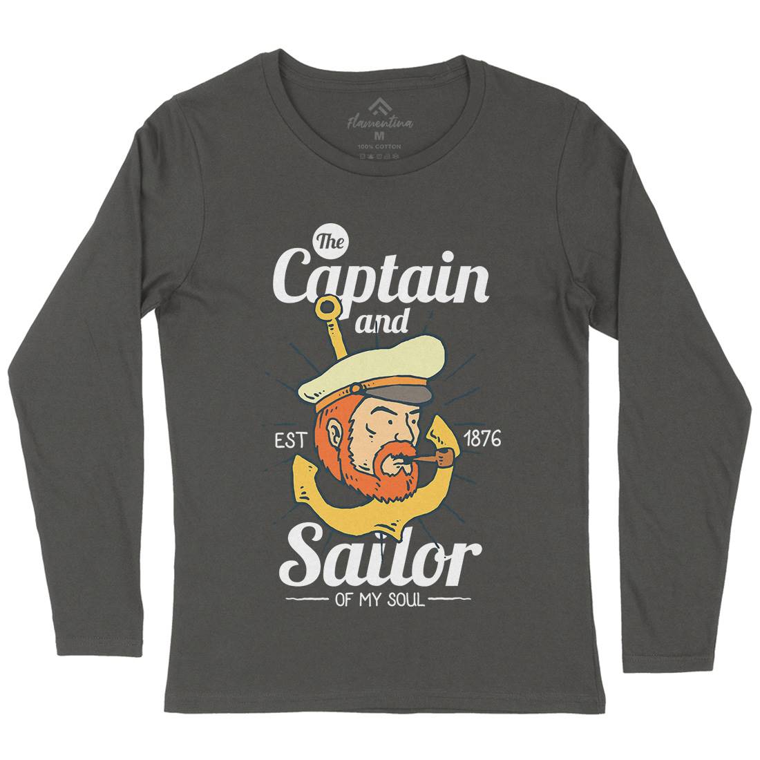 Captain And Sailor Womens Long Sleeve T-Shirt Navy C788